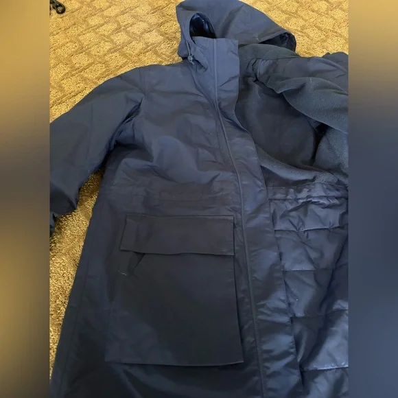 Lands’ End Squall Hooded Long Parka Winter Lined Warm Coat Parka Navy Blue - Picture 11 of 15